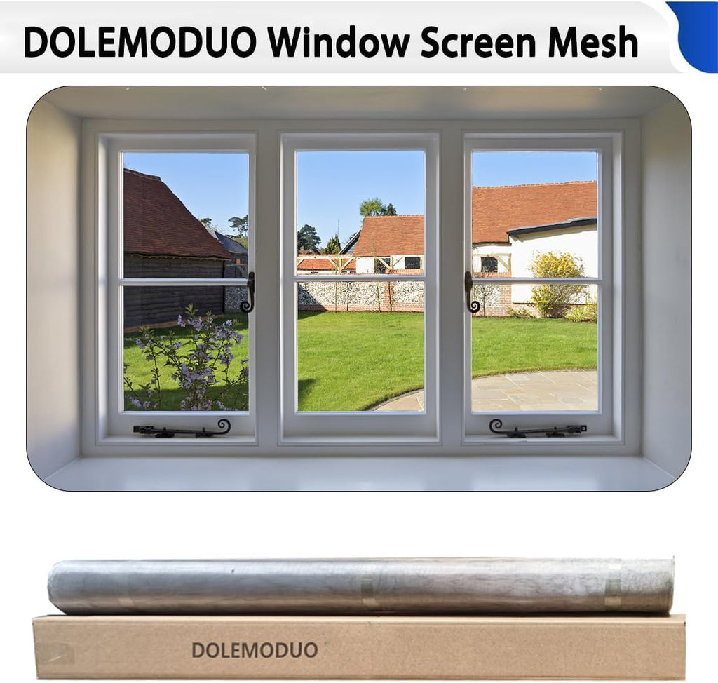 304 Stainless Steel Window Screen Mesh Roll, 47 inch x 98 ft Window Screen Mesh, Stainless Steel Wire Mesh Screen for Door Porch Patio