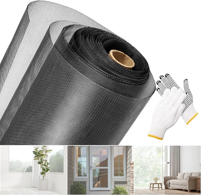 304 Stainless Steel Window Screen Mesh Roll, 47 inch x 98 ft Window Screen Mesh, Stainless Steel Wire Mesh Screen for Door Porch Patio