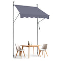 VEVOR Manual Retractable Awning, 78" Outdoor Retractable Patio Awning Sunshade Shelter, Adjustable Patio Door Window Awning Canopy with 39" Sun Shade Curtain for Backyard, Garden, Balcony, Dark Gray