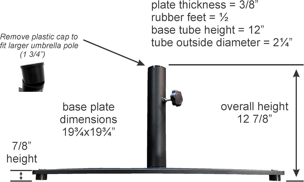 Tropishade Steel Plate Umbrella Base, 36 lbs, Black