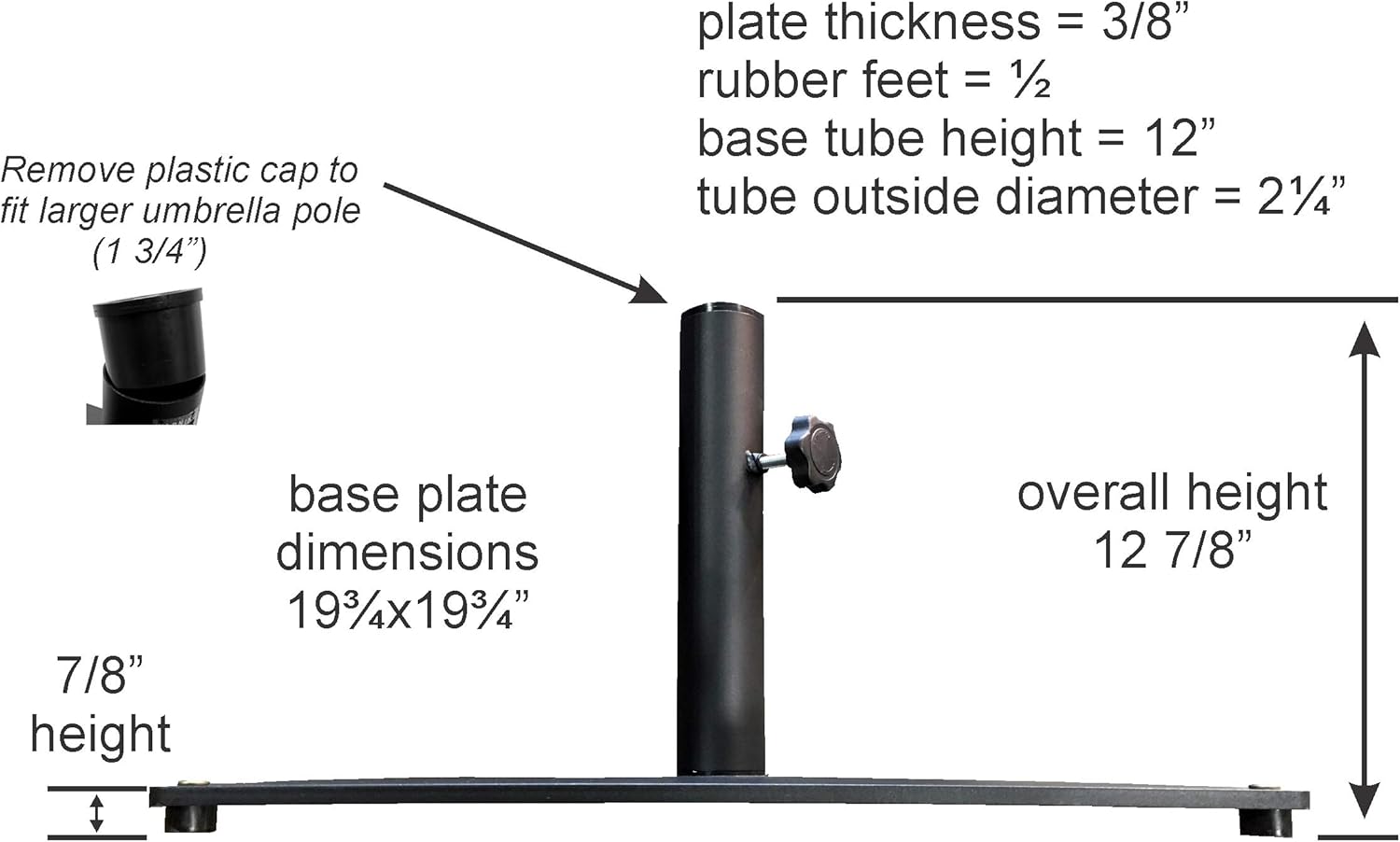 Tropishade Steel Plate Umbrella Base, 36 lbs, Black
