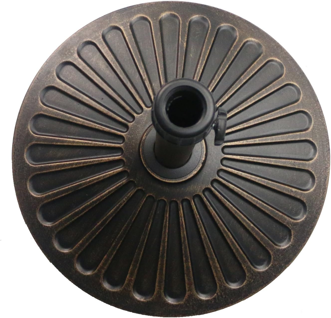 Sunnyglade 18" 30.2-lbs Heavy Duty Round Antiqued Umbrella Base for Patio, Outdoor - Bronze