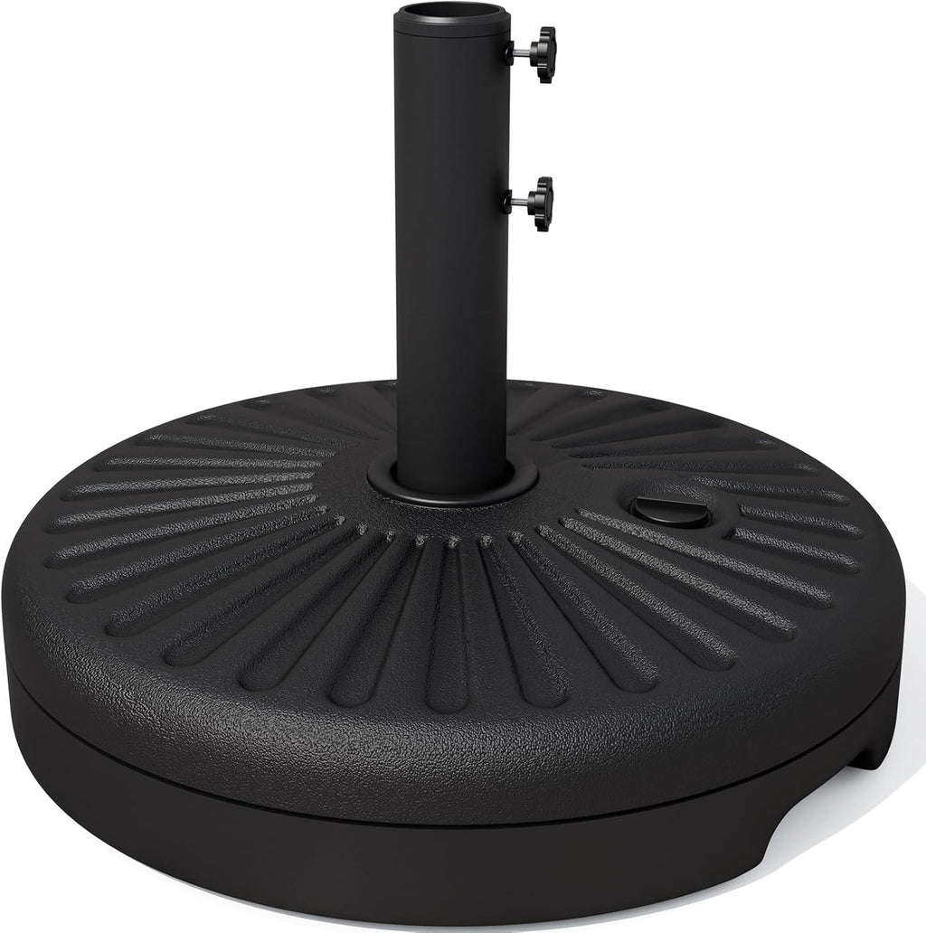 JEAREY 81.5lb Max Capacity Patio Umbrella Stand, Outdoor Umbrella Base Water Filled Stand, Heavy Duty Market Umbrella Holder for Patio, Deck, Poolside (Black)