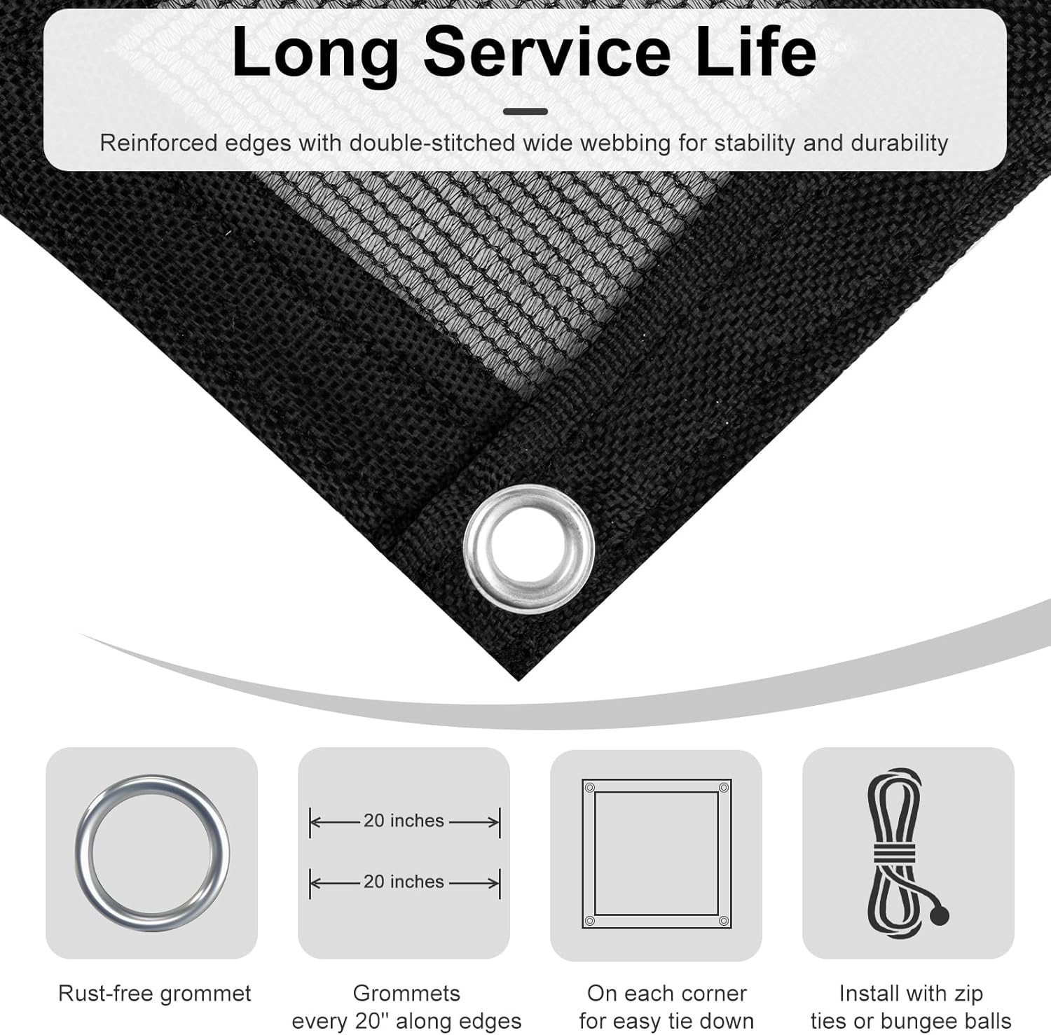 LOVE STORY 10x12FT Shade Cloth for Plant Heavy Duty Knitted Mesh Tarp with Grommets Screen Mesh Netting for Garden Patio Porch Pools Greenhouse Dump Truck