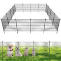 10 Panels No Dig Decorative Outdoor Garden Fence for Yard, 32 in(H) X 23.6 ft(L) Animal Barrier Fencing Rustproof Metal Wire Panel Border for Dog, Rabbits, and Patio Temporary Ground Stakes