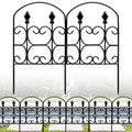 24in(H) x 10.83ft(L) Decorative Garden Fence - Tall Garden Fence Animal Barrier 10 Pack Metal Fence Border Black No Dig Fence Panels Garden Fencing Border for Landscape Patio Yard Outdoor