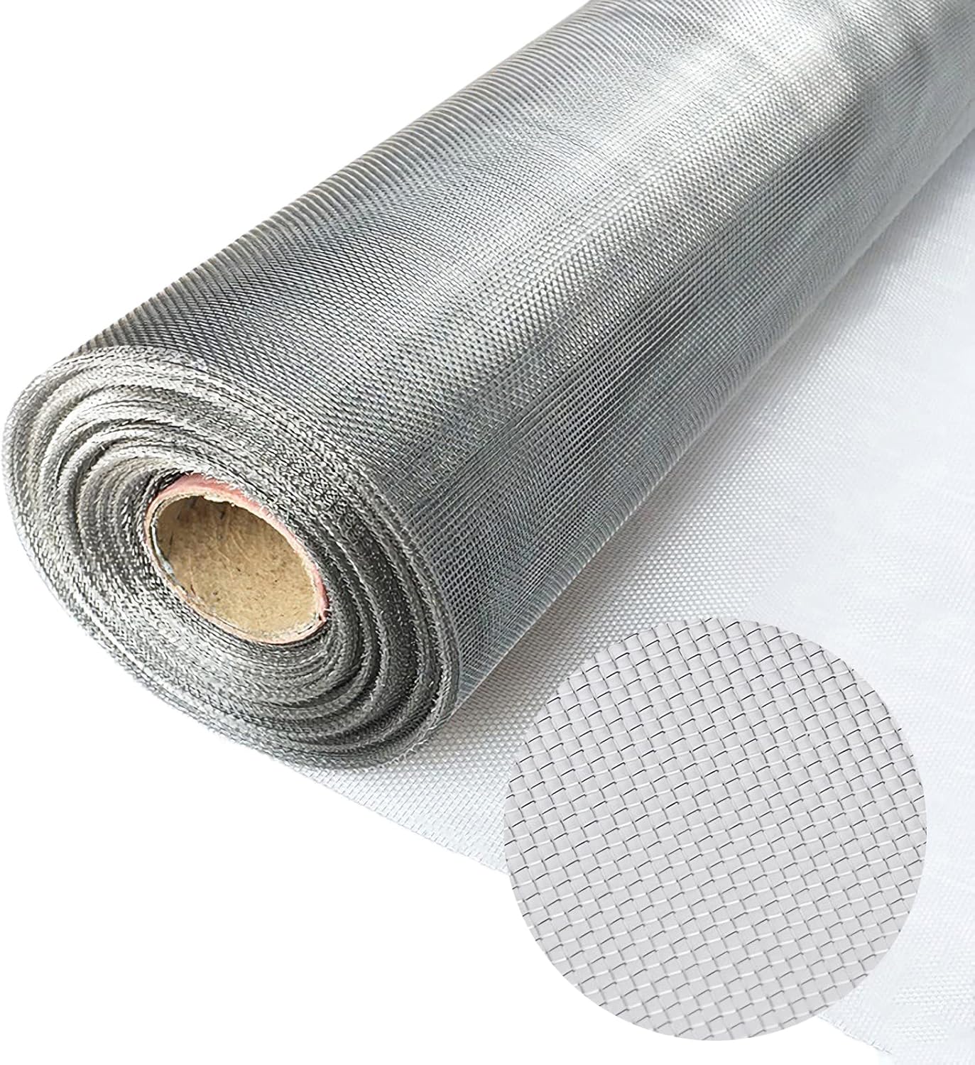 304 Stainless Steel Screen Roll 47 inch x 98 feet Window Screen Mesh 20 Mesh Woven Wire Mesh Patio Screen Mesh Door Screen Replacement Mesh Roll