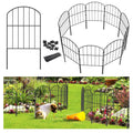 Goovilla Garden Fence, Total 10ft(L) x 24in(H) Garden Fencing Animal Barrier, 10 Pcs Rustproof Metal Fence Panels, Black No Dig Fence, Decorative Garden Fences and Borders for Dogs, Flower Bed, Patio
