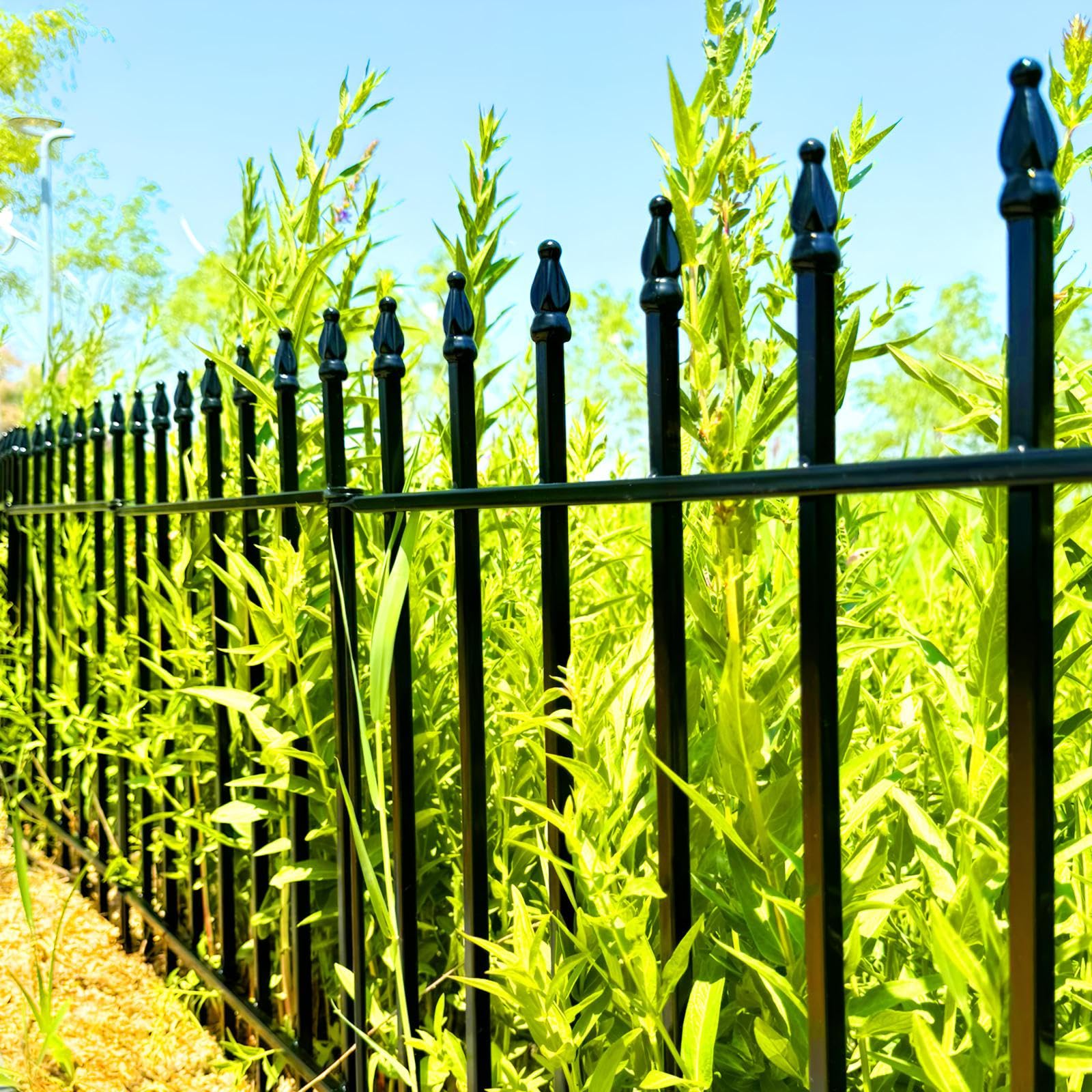 Thealyn Metal Decorative Garden Fence 22" Wide x 18" High (5 Panels, Total Length 9.17 feet), Metal Border Folding Fence, Landscape Fencing for Flower Bed, Yard, Animal Barrier
