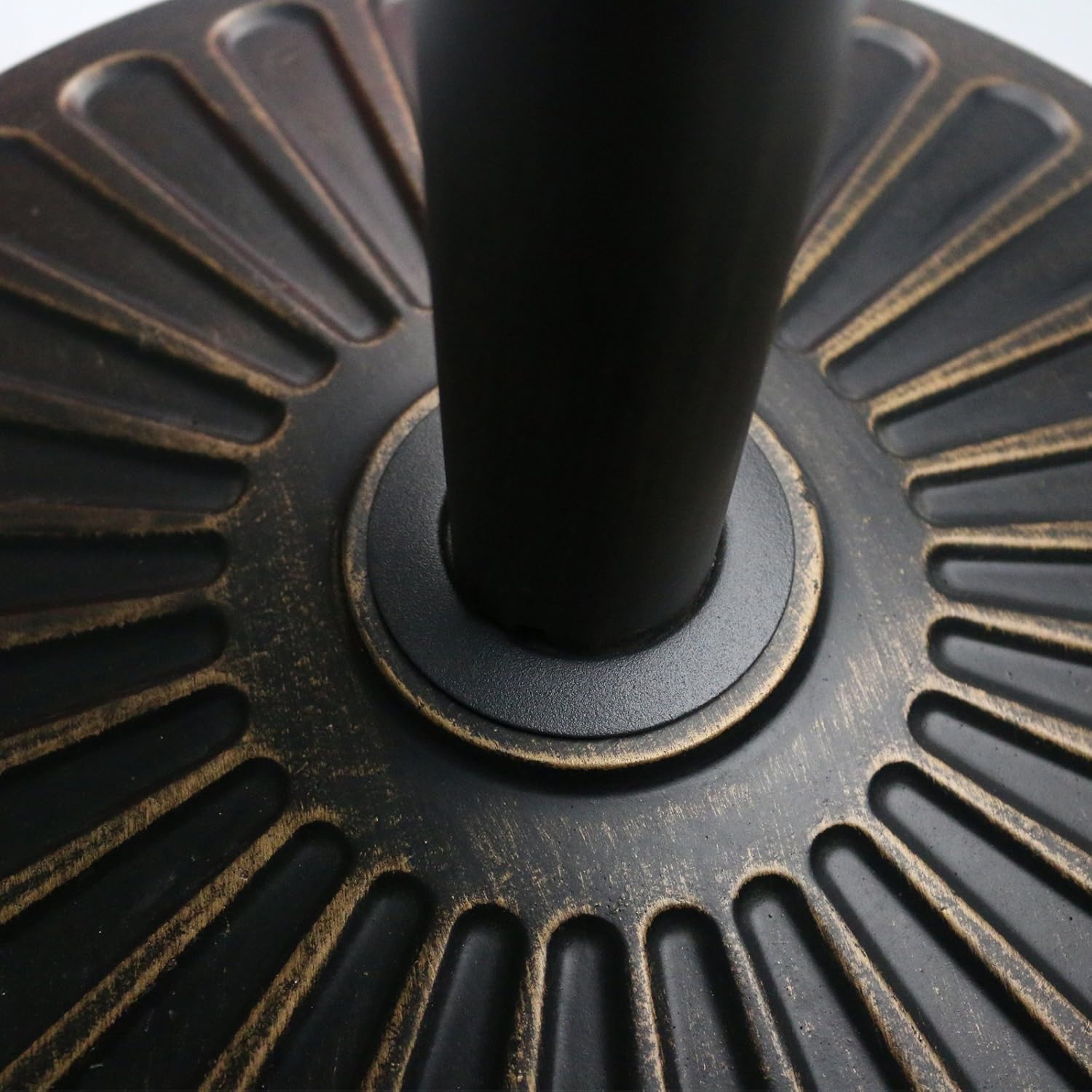 Sunnyglade 18" 30.2-lbs Heavy Duty Round Antiqued Umbrella Base for Patio, Outdoor - Bronze