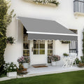 Bonnlo Retractable Awning Canopy 13x8ft, UV and Water-Proof Fabric Sunshade Shelter with Manual Crank Handle, Patio Awning Retractable for Deck, Poolside, Garden (Grey, 13x8ft)