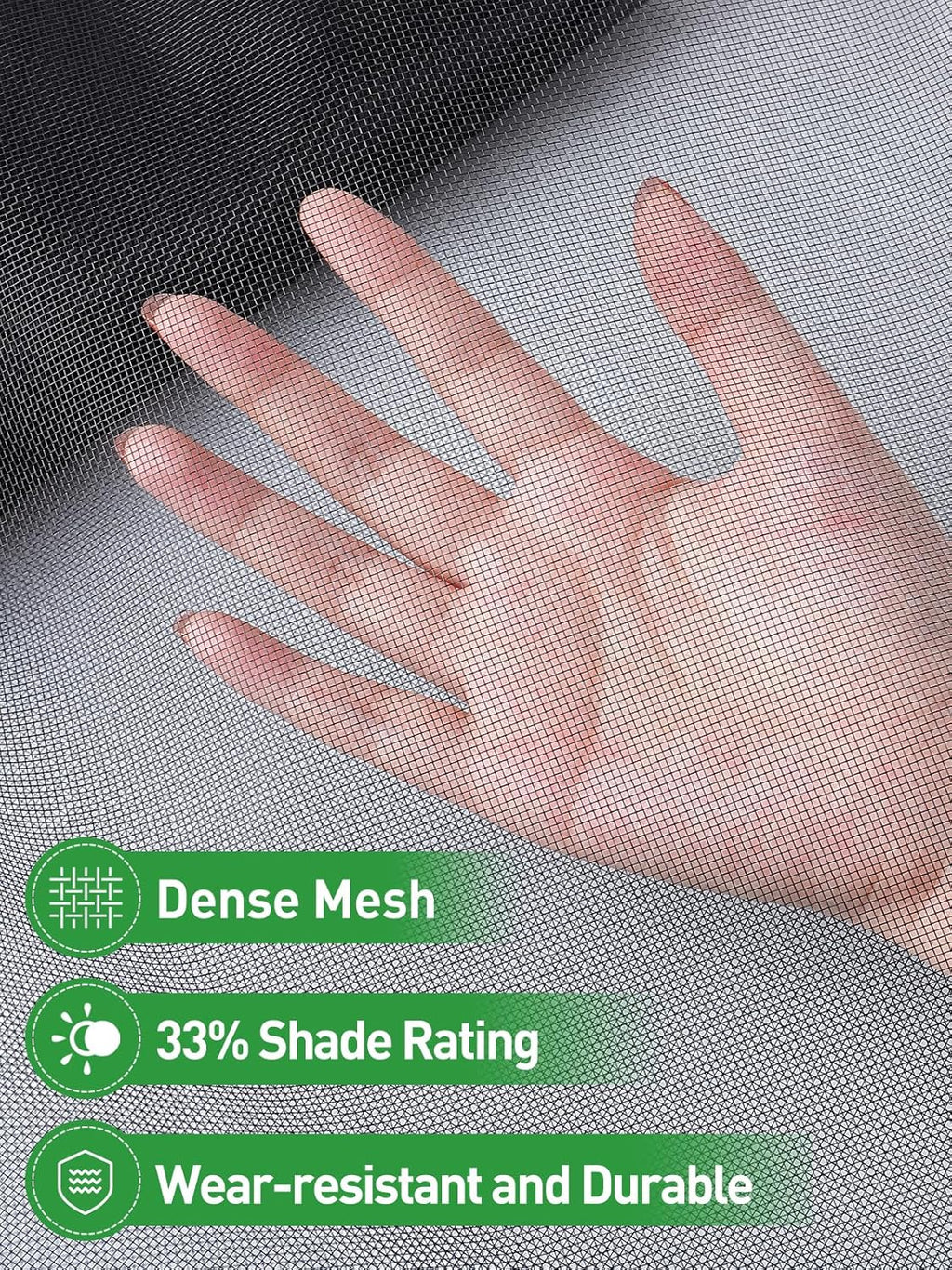 Stronger Garden Mesh Netting - 10 x 20 ft PP Nanocomposite Bird Net Barrier, Mosquito Netting Screen for Outdoor Plants Vegetables Patios Balconies Terraces, Shading Rate 33% (Black)