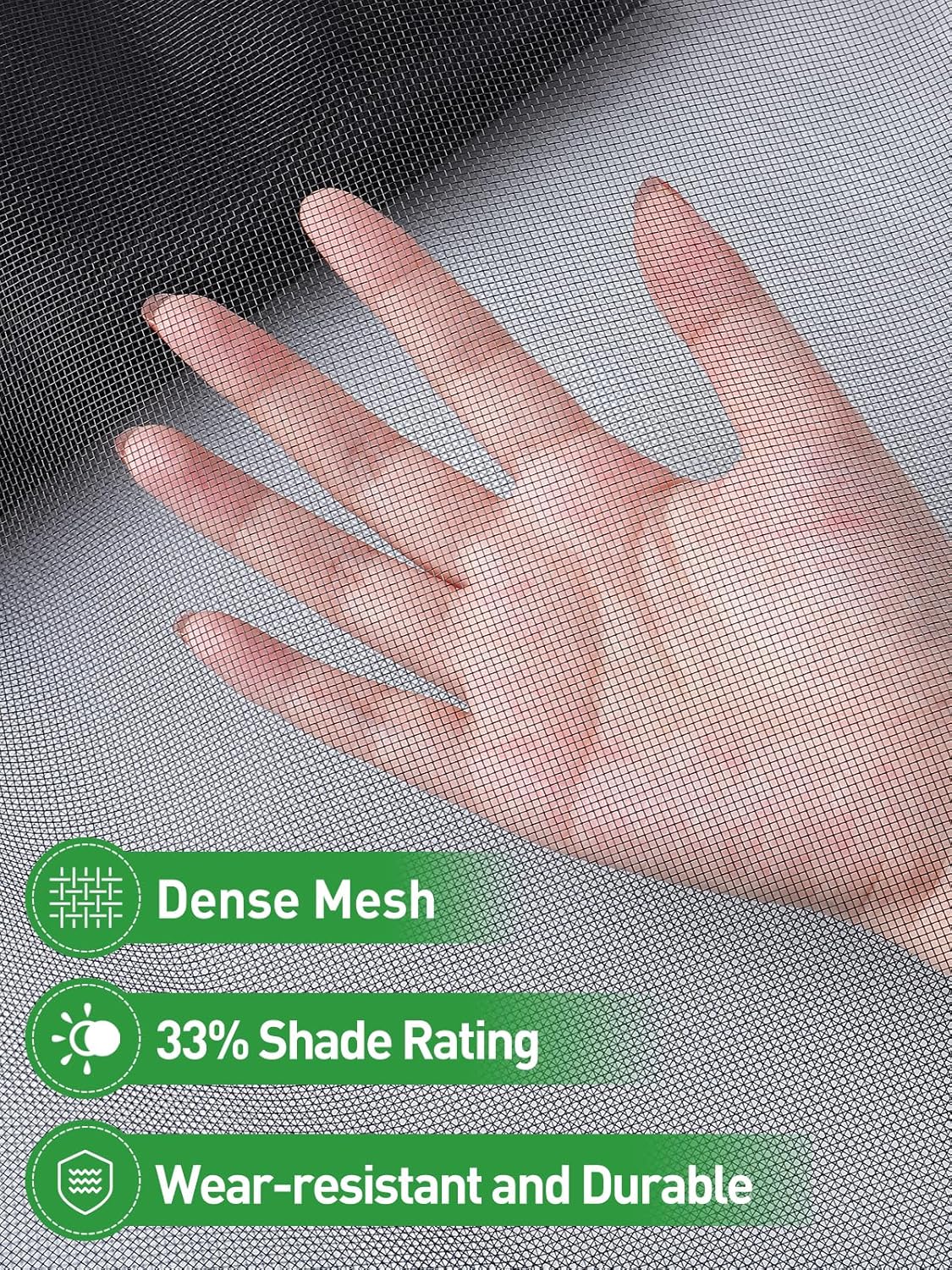 Stronger Garden Mesh Netting - 10 x 20 ft PP Nanocomposite Bird Net Barrier, Mosquito Netting Screen for Outdoor Plants Vegetables Patios Balconies Terraces, Shading Rate 33% (Black)