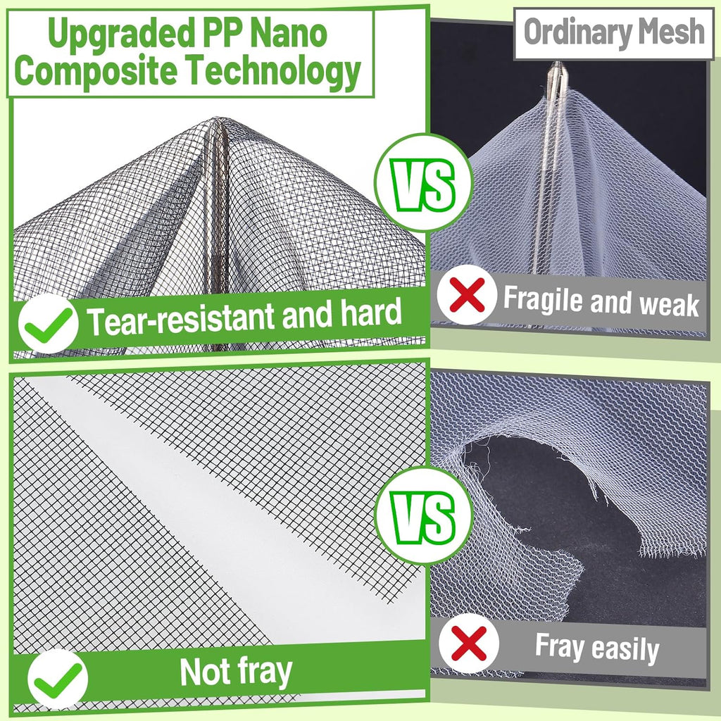 Stronger Garden Mesh Netting - 10 x 33 ft PP Nanocomposite Bird Net Barrier, Mosquito Netting Screen for Outdoor Plants Vegetables Patios Balconies Terraces, Shading Rate 33% (Black)