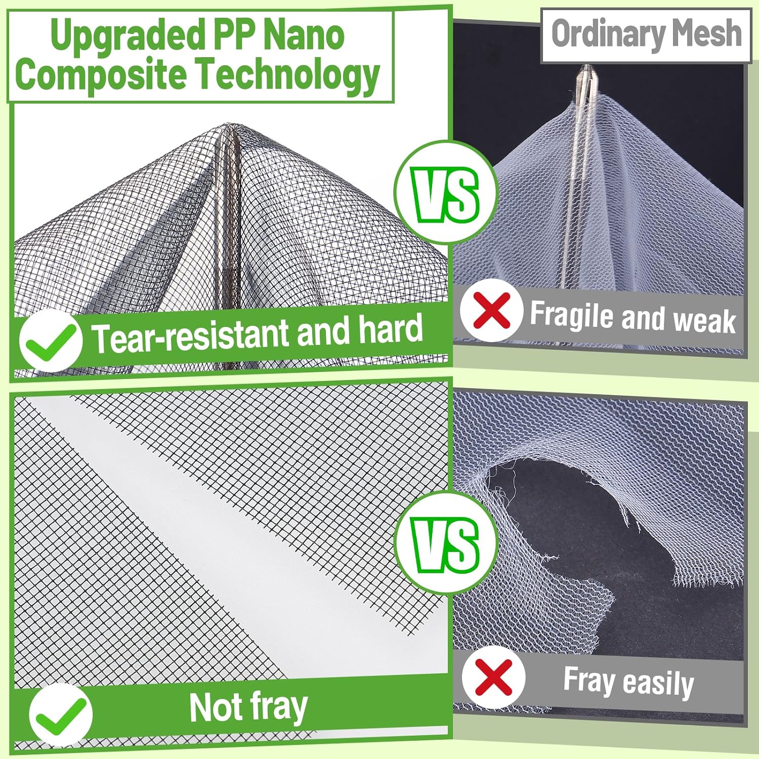 Stronger Garden Mesh Netting - 10 x 20 ft PP Nanocomposite Bird Net Barrier, Mosquito Netting Screen for Outdoor Plants Vegetables Patios Balconies Terraces, Shading Rate 33% (Black)