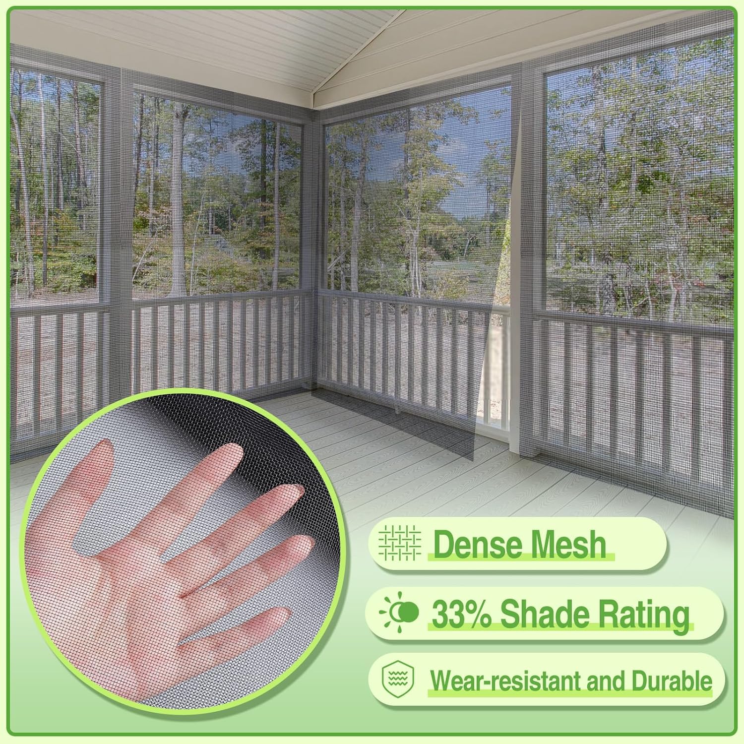 Stronger Garden Mesh Netting - 10 x 33 ft PP Nanocomposite Bird Net Barrier, Mosquito Netting Screen for Outdoor Plants Vegetables Patios Balconies Terraces, Shading Rate 33% (Black)