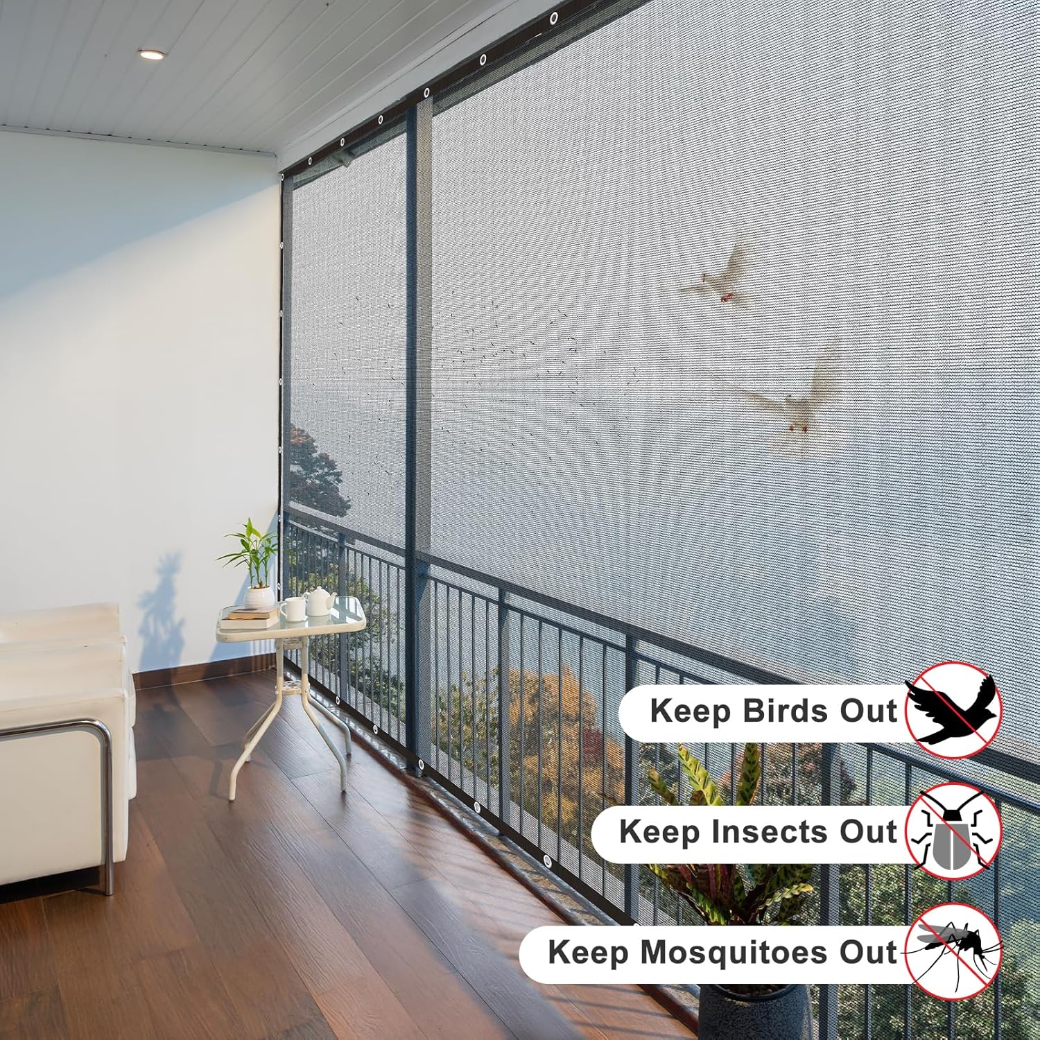 LOVE STORY 10x12FT Shade Cloth for Plant Heavy Duty Knitted Mesh Tarp with Grommets Screen Mesh Netting for Garden Patio Porch Pools Greenhouse Dump Truck
